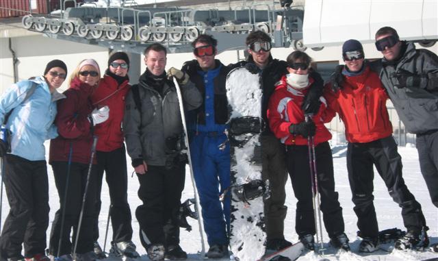 The gang on the slopes